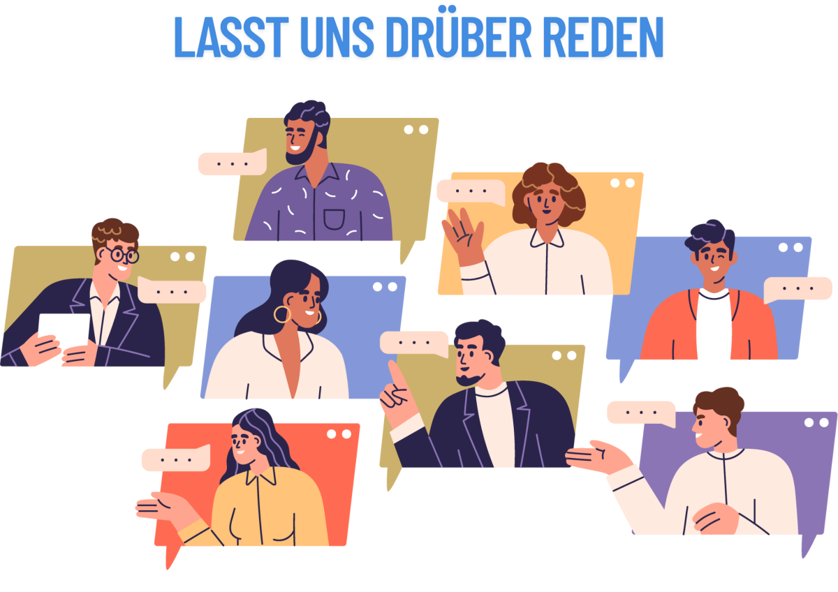 Symbolgrafik für eine Videokonferenz Symbolgrafik für eine Videokonferenz